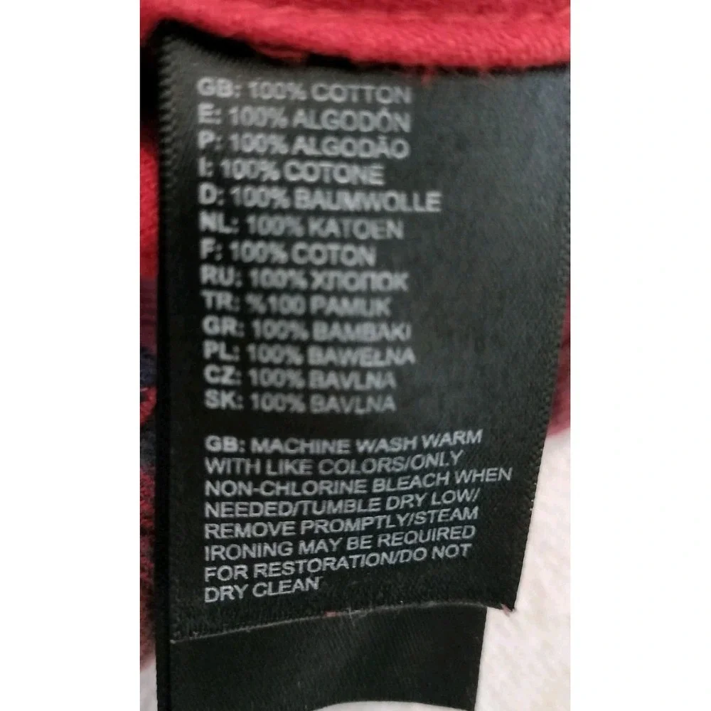 The North Face Flannel Shirt Mens Large Red Black Buffalo Check Long Sleeve